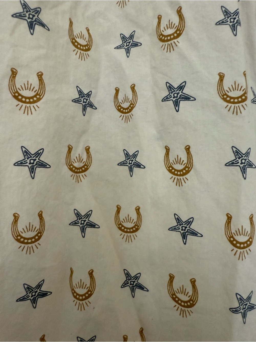 Anthropologie The Wren Boxer Pants Cream Horseshoe Star Pajama Lounge PJs Size M - Picture 7 of 7